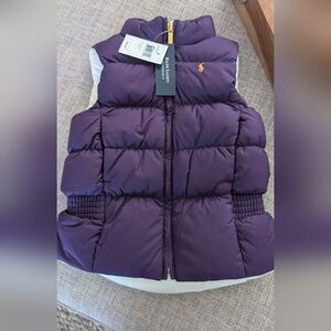Ralph Lauren girl's Dark Purple Puffer Vest